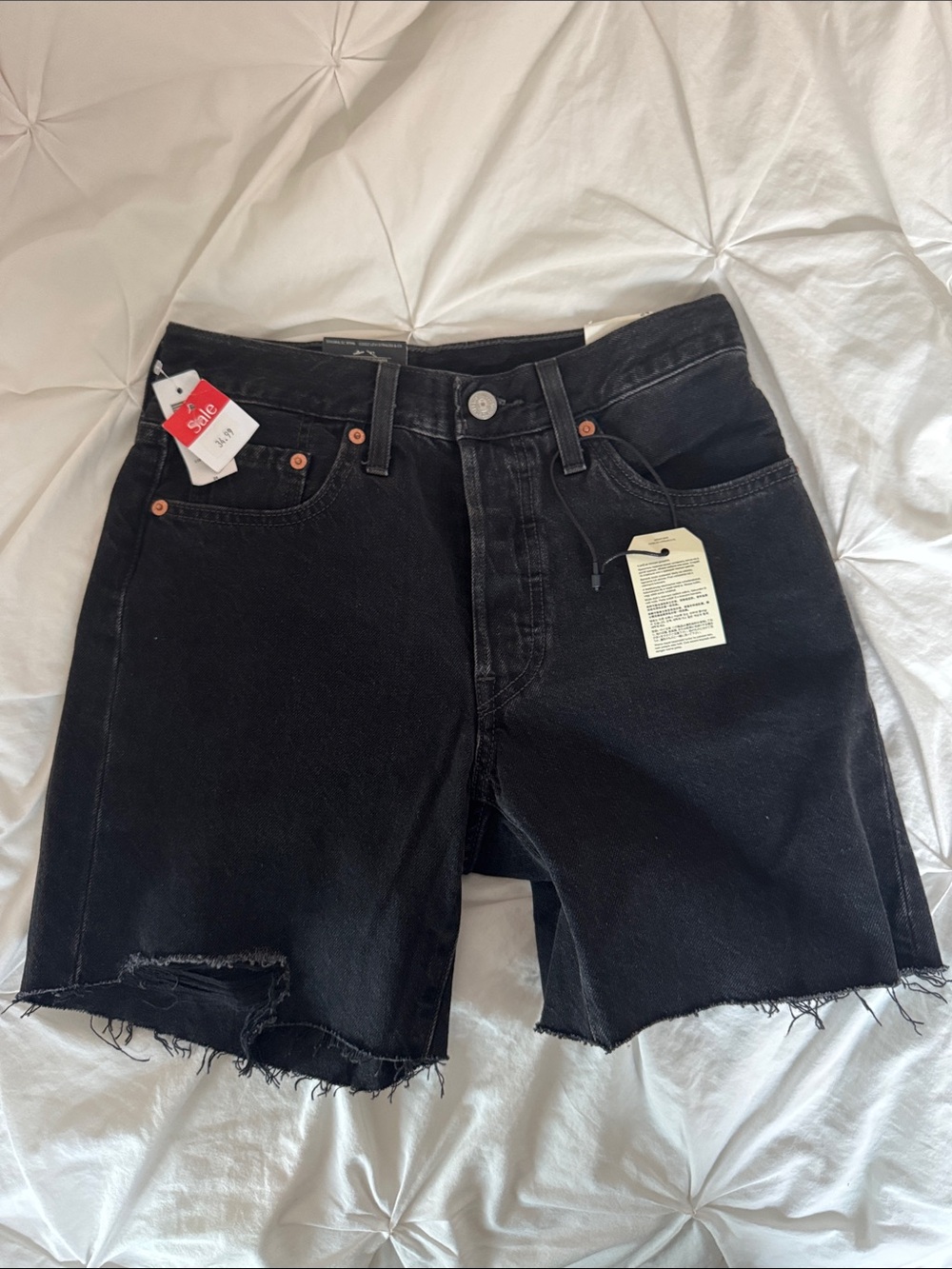 Levi's 501 Black Cutoff Denim Shorts